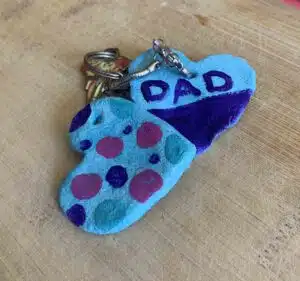 Keychains For Dad From Salt Dough On Father's Day 