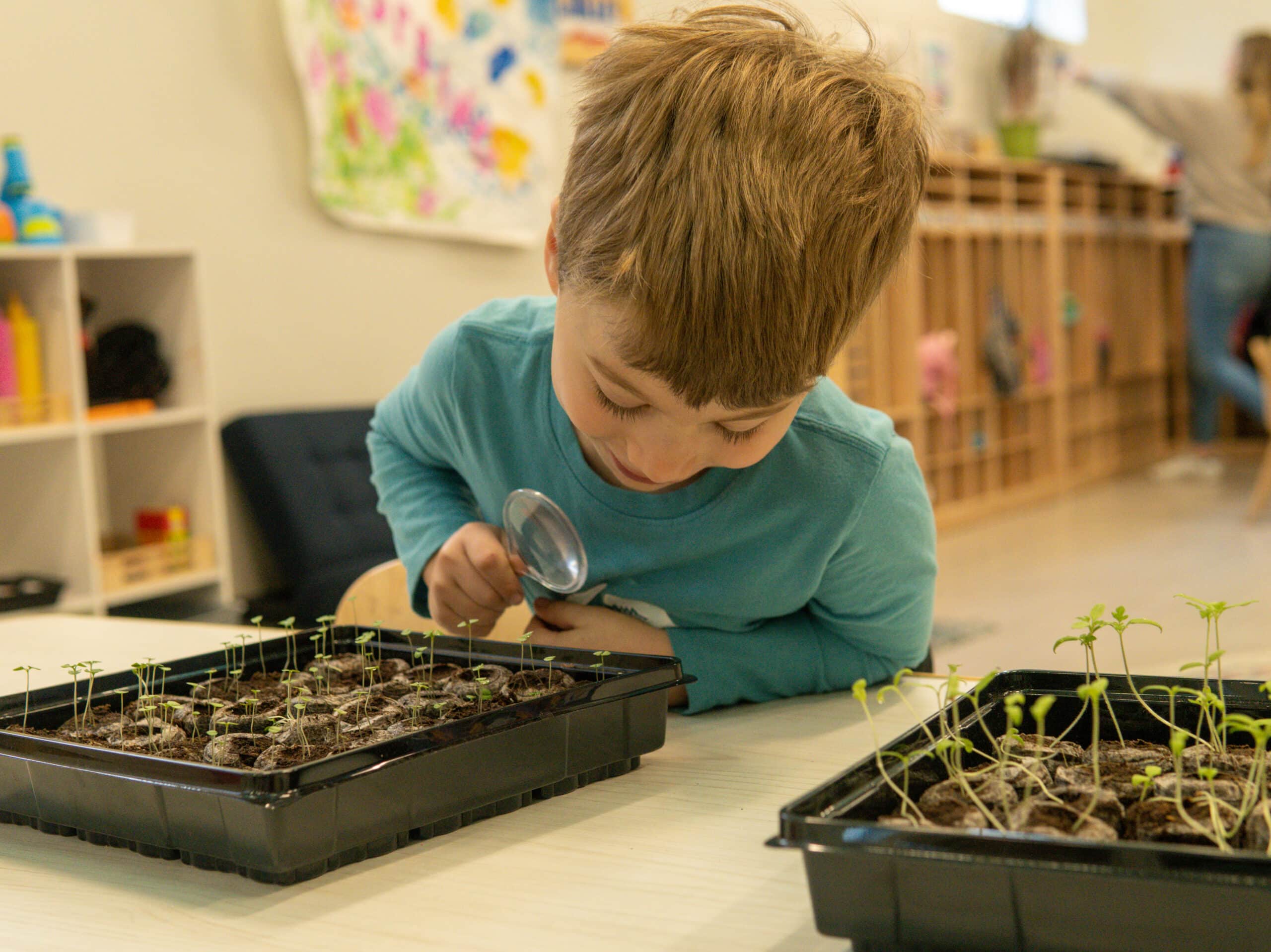 Nature art class for preschoolers at Bubbles Academy Bucktown